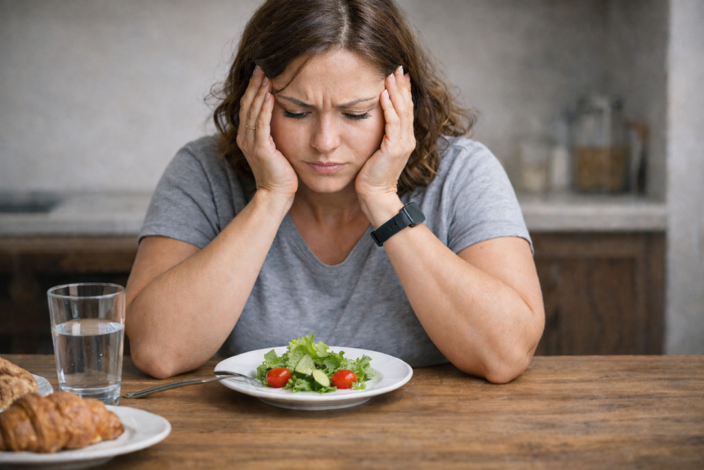 Frau mollig unglücklich