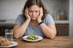 Frau mollig unglücklich